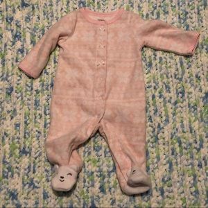 Snowflake Pink Footies